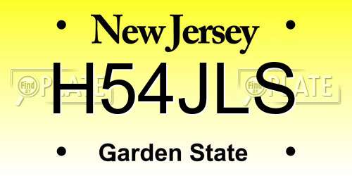 H54JLS New Jersey License Plate