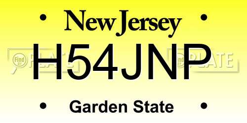 H54JNP New Jersey License Plate