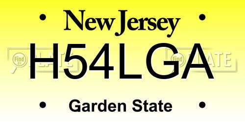 H54LGA New Jersey License Plate