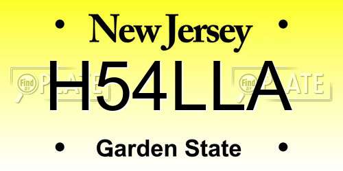 H54LLA New Jersey License Plate