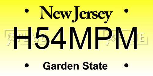 H54MPM New Jersey License Plate