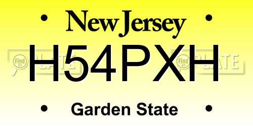 H54PXH New Jersey License Plate