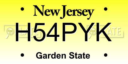 H54PYK New Jersey License Plate