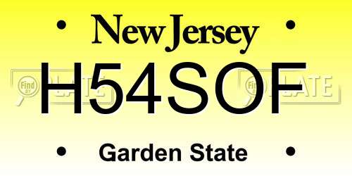 H54SOF New Jersey License Plate