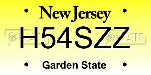 H54SZZ New Jersey License Plate