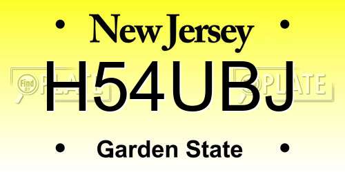 H54UBJ New Jersey License Plate