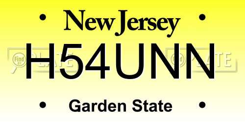 H54UNN New Jersey License Plate