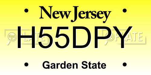 H55DPY New Jersey License Plate
