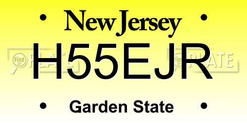 H55EJR New Jersey License Plate