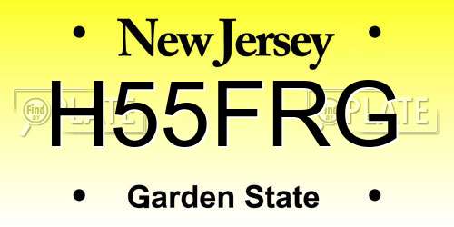 H55FRG New Jersey License Plate