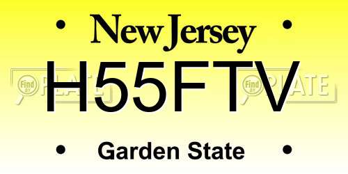 H55FTV New Jersey License Plate