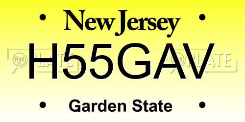 H55GAV New Jersey License Plate