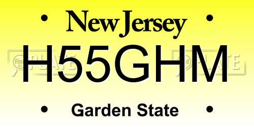 H55GHM New Jersey License Plate