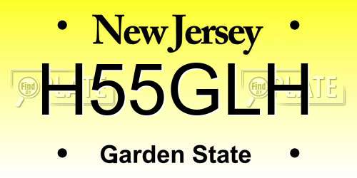 H55GLH New Jersey License Plate