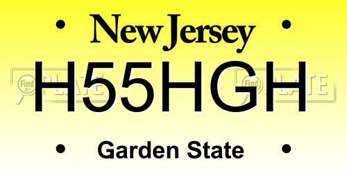 H55HGH New Jersey License Plate