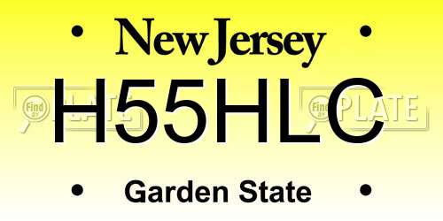 H55HLC New Jersey License Plate
