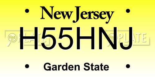 H55HNJ New Jersey License Plate