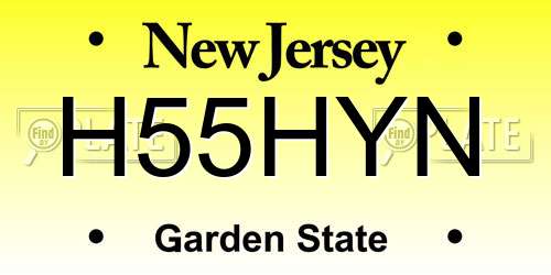 H55HYN New Jersey License Plate