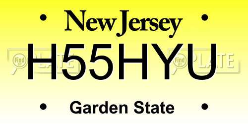 H55HYU New Jersey License Plate