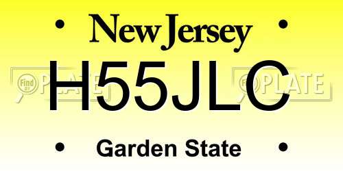 H55JLC New Jersey License Plate