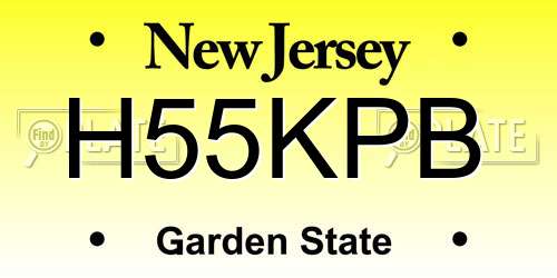 H55KPB New Jersey License Plate