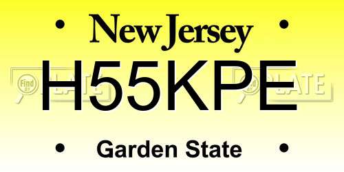 H55KPE New Jersey License Plate