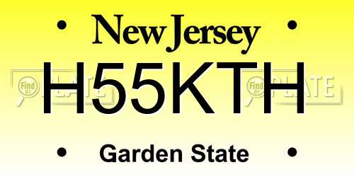 H55KTH New Jersey License Plate