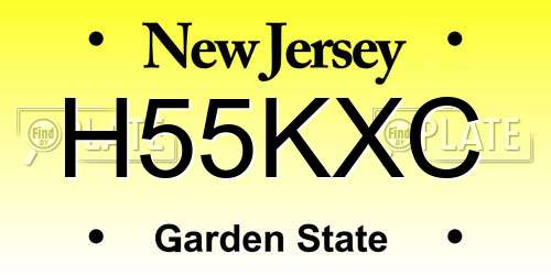 H55KXC New Jersey License Plate