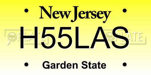 H55LAS New Jersey License Plate