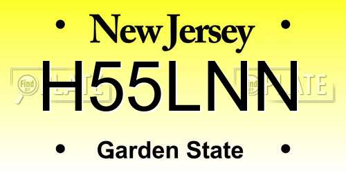 H55LNN New Jersey License Plate