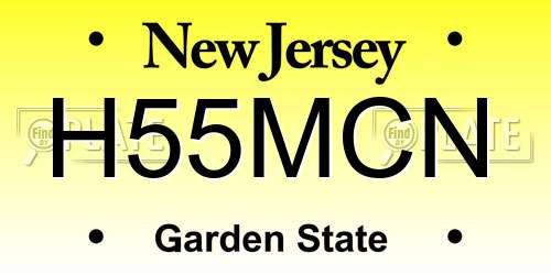 H55MCN New Jersey License Plate