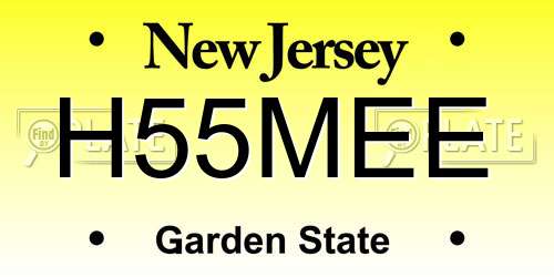 H55MEE New Jersey License Plate