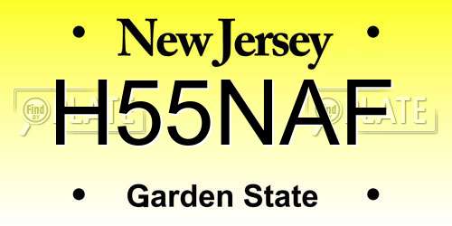 H55NAF New Jersey License Plate
