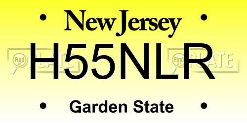 H55NLR New Jersey License Plate