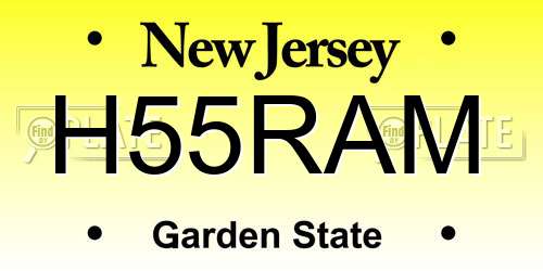 H55RAM New Jersey License Plate