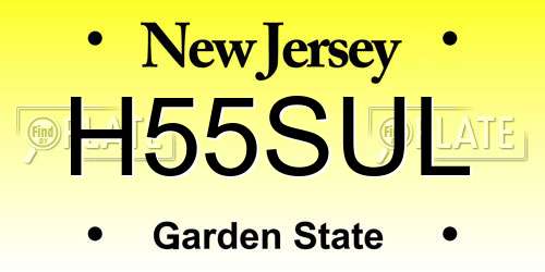 H55SUL New Jersey License Plate