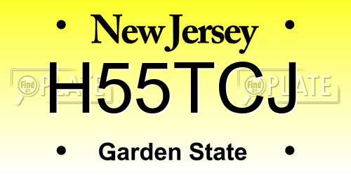H55TCJ New Jersey License Plate