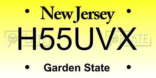 H55UVX New Jersey License Plate