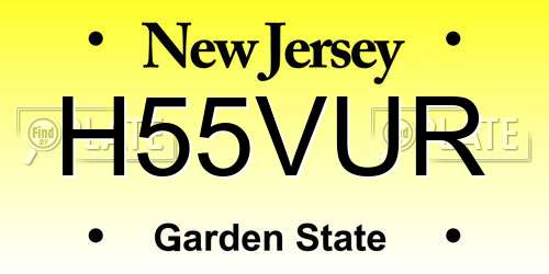 H55VUR New Jersey License Plate
