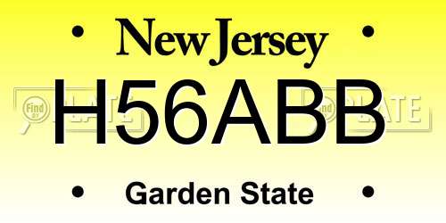 H56ABB New Jersey License Plate