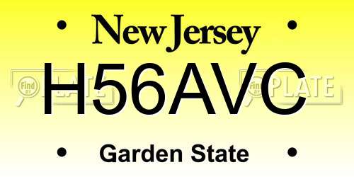 H56AVC New Jersey License Plate