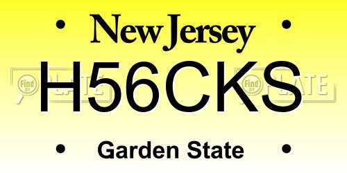 H56CKS New Jersey License Plate