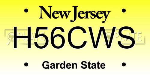 H56CWS New Jersey License Plate