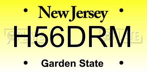 H56DRM New Jersey License Plate