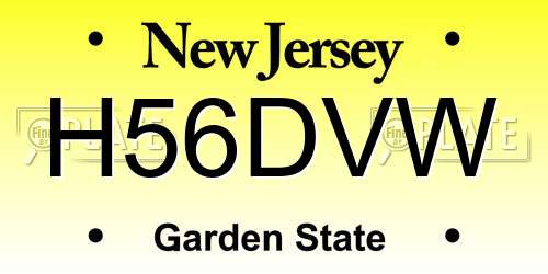 H56DVW New Jersey License Plate