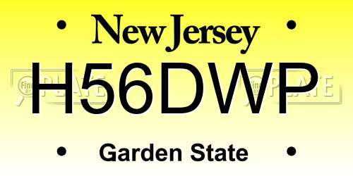 H56DWP New Jersey License Plate