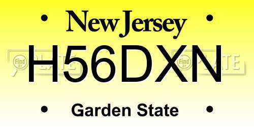 H56DXN New Jersey License Plate