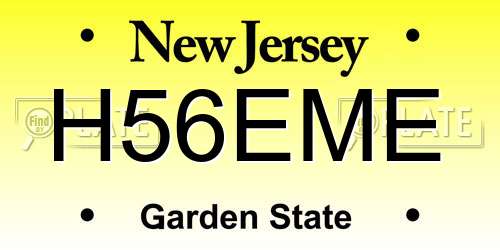 H56EME New Jersey License Plate