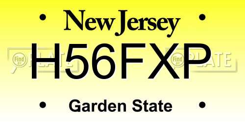 H56FXP New Jersey License Plate