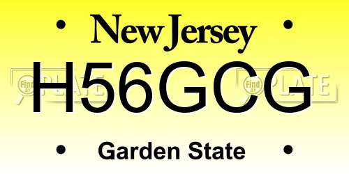 H56GCG New Jersey License Plate